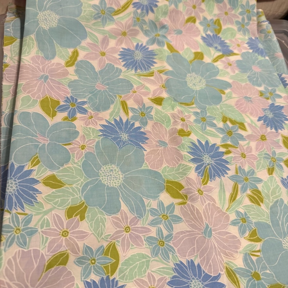 1960s Floral Patterned Fabric